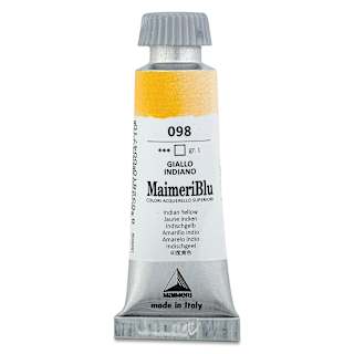 Maimeri Blu Artist Watercolor - Indian Yellow, 12 ml Tube