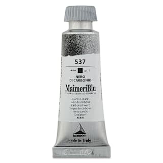 Maimeri Blu Artist Watercolor - Carbon Black , 12 ml Tube