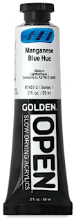 Golden Open Acrylics - Manganese Blue Hue, 2 oz Tube