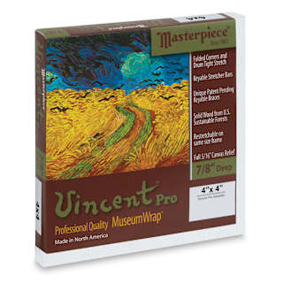 Masterpiece Vincent Pro Sausalito Cotton Canvas - 4" x 4", Acrylic Primed
