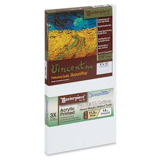 Masterpiece Vincent Pro Sausalito Cotton Canvas - 6" x 12", Acrylic Primed