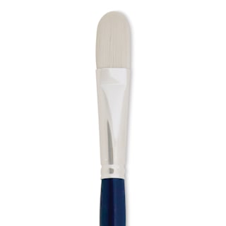 Silver Brush Bristlon Stiff White Synthetic Brush - Filbert, Size 10