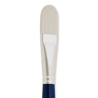 Silver Brush Bristlon Stiff White Synthetic Brush - Filbert, Size 12