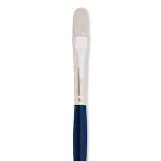 Silver Brush Bristlon Stiff White Synthetic Brush - Filbert, Size 6