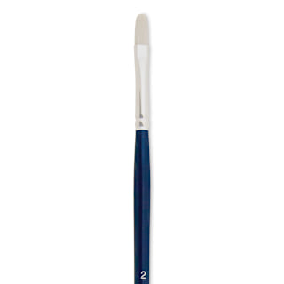 Silver Brush Bristlon Stiff White Synthetic Brush - Filbert, Size 2