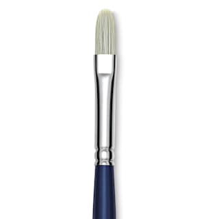 Silver Brush Bristlon Stiff White Synthetic Brush - Filbert, Size 3