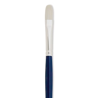 Silver Brush Bristlon Stiff White Synthetic Brush - Filbert, Size 4