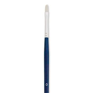 Silver Brush Bristlon Stiff White Synthetic Brush - Filbert, Size 0