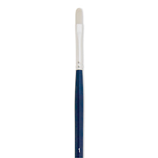 Silver Brush Bristlon Stiff White Synthetic Brush - Filbert, Size 1