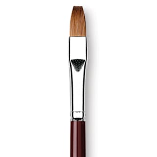 Da Vinci Kolinsky Red Sable Oil Brush - Flat, Long Handle, Size 8