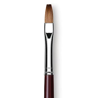 Da Vinci Kolinsky Red Sable Oil Brush - Flat, Long Handle, Size 6