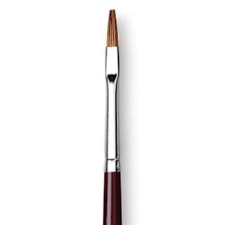 Da Vinci Kolinsky Red Sable Oil Brush - Flat, Long Handle, Size 2