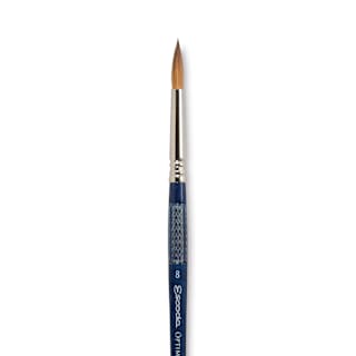 Escoda Optimo Kolinsky Sable Brush - Pointed Round, Short Handle, Size 8
