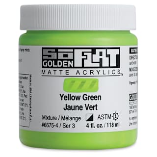 Golden SoFlat Matte Acrylic Paint - Yellow Green, 118 ml, Jar