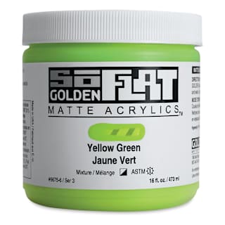 Golden SoFlat Matte Acrylic Paint - Yellow Green, 473 ml, Jar