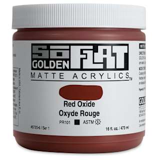 Golden SoFlat Matte Acrylic Paint - Red Oxide, 473 ml, Jar