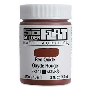 Golden SoFlat Matte Acrylic Paint - Red Oxide, 59 ml, Jar