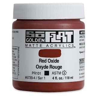 Golden SoFlat Matte Acrylic Paint - Red Oxide, 118 ml, Jar