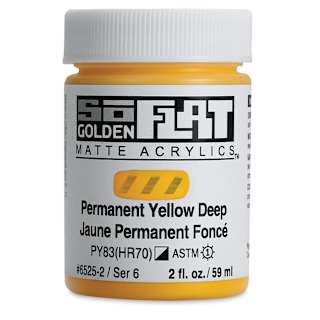 Golden SoFlat Matte Acrylic Paint - Permanent Yellow Deep, 59 ml, Jar
