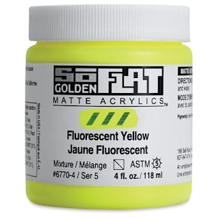 Golden SoFlat Matte Acrylic Paint - Fluorescent Yellow, 118 ml, Jar