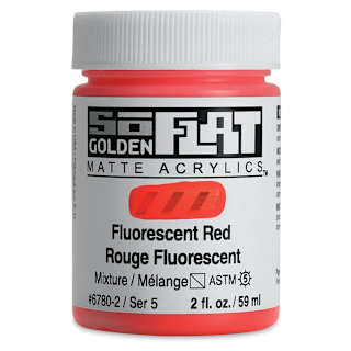 Golden SoFlat Matte Acrylic Paint - Fluorescent Red, 59 ml, Jar