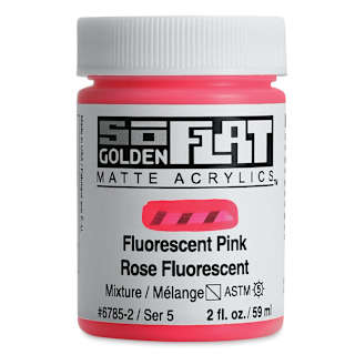 Golden SoFlat Matte Acrylic Paint - Fluorescent Pink, 59 ml, Jar