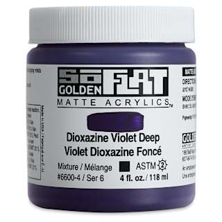 Golden SoFlat Matte Acrylic Paint - Dioxazine Violet Deep, 118 ml, Jar