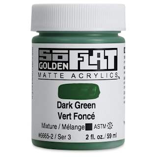 Golden SoFlat Matte Acrylic Paint - Dark Green, 59 ml, Jar