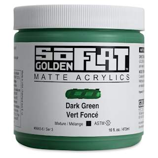 Golden SoFlat Matte Acrylic Paint - Dark Green, 473 ml, Jar