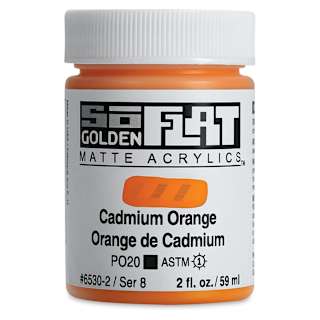 Golden SoFlat Matte Acrylic Paint - Cadmium Orange, 59 ml, Jar