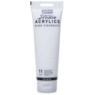 Pebeo High Viscosity Acrylics - Titanium White, 250 ml tube