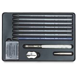 Cretacolor Monolith Woodless Pencil Set - Tin Box, Set of 10