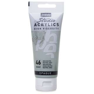 Pebeo High Viscosity Acrylics - Neutral Grey, 100 ml tube