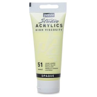 Pebeo High Viscosity Acrylics - Bright Yellow, 100 ml tube