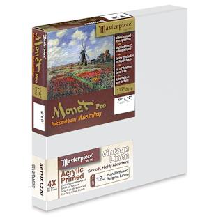 Masterpiece Monet Pro Artfix Linen Canvas - 10" x 10", Acrylic Primed