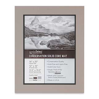 Crescent Select Conservation Solids Pre-Cut Double Mat - Gray/Dark Gray, 4 ply, 16" x 20"