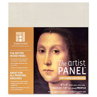 Ampersand Value Series Artist Wood Panel - 4" x 6", 7/8" Cradle