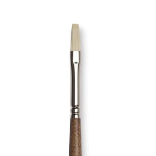 Winsor & Newton Artists' Oil Synthetic Hog Brush - Flat, Size 2, Long Handle