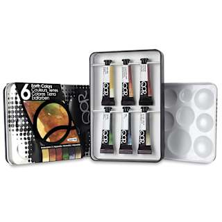 QoR Modern Watercolors - Set of 6, Earth Colors, 5 ml Tubes