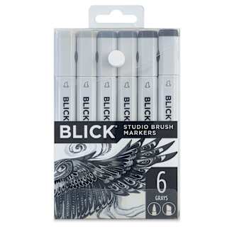 Blick Studio Brush Markers - Set of 6, Gray Colors