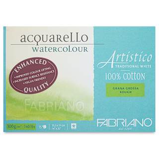 Fabriano Artistico Enhanced Watercolor Block - Traditional White, Rough Press, 14" x 20"
