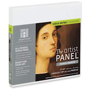 Ampersand Value Series Artist Panel - Smooth, 8" x 8", 7/8" Cradle