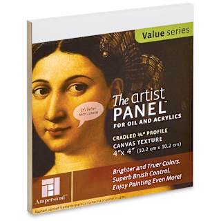 Ampersand Value Series Artist Panel - Textured, 4" x 4", 3/4" Cradle