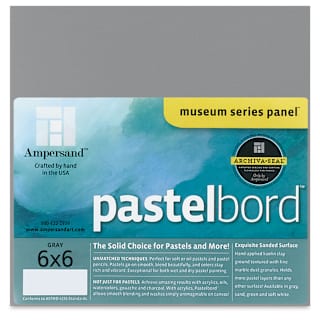 Ampersand Pastelbord Panel - 6" x 6", 1/8" Profile, Gray