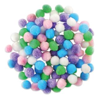 Krafty Kids Pom Poms - Pastel Colors, 3/4", Package of 100