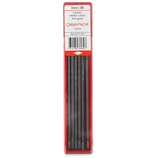 Caran d'Ache Technograph Leads - 3 mm, 3B, Pkg of 6 Leads