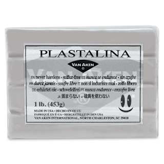 Van Aken Plastalina Modeling Clay - 1 lb, Silver Gray