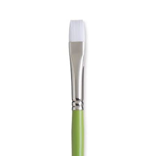 Princeton Snap! White Taklon Brush - Bright, Long Handle, Size 6