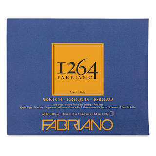 Fabriano 1264 Sketch Pad, 14" x 17", Glue Bound, 100 Sheets, Landscape