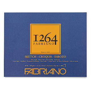 Fabriano 1264 Sketch Pad, 11" x 14", Glue Bound, 100 Sheets, Landscape